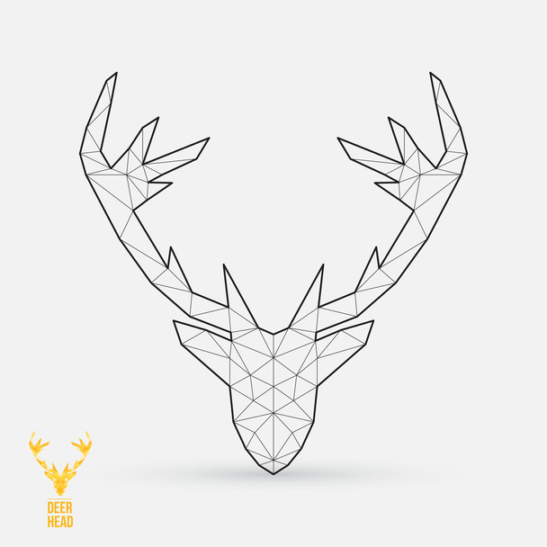 鹿の頭、幾何学的図形 - ベクター画像