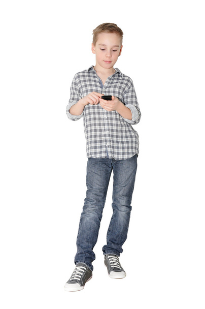 telefon ile çocuk - Fotoğraf, Görsel