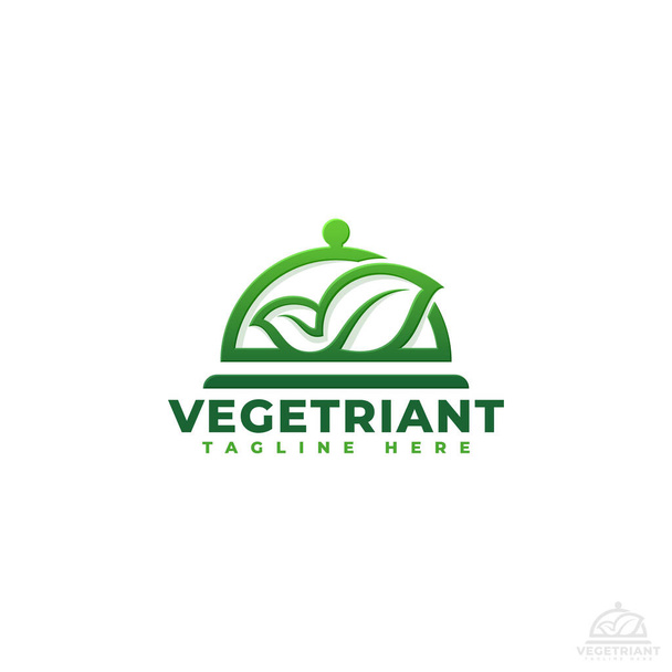 Vegetariano - Alimentación saludable o naturaleza Plantilla de logotipo de alimentos - Vector, imagen