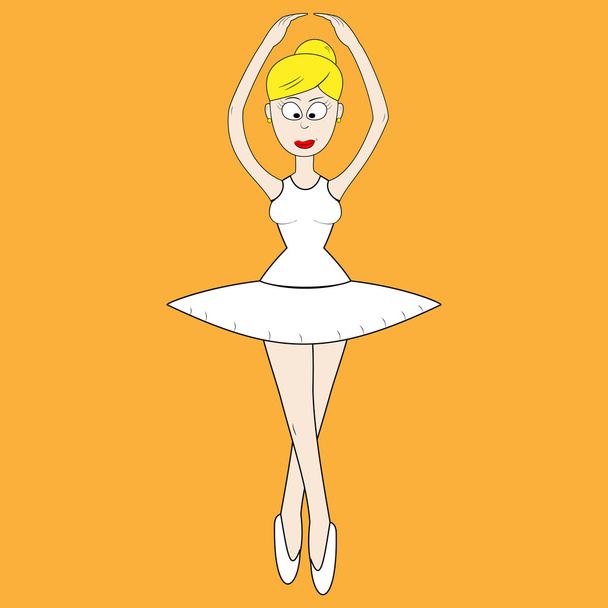 grappige cartoon ballerina - Vector, afbeelding