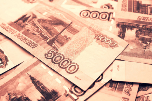 χρήματα φόντο με το Ρωσικό Ρούβλι - Φωτογραφία, εικόνα