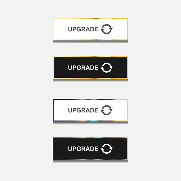 Upgrade now Button with long shadow. Upgrade. Spectrum gradient. Vector illustration - Wektor, obraz