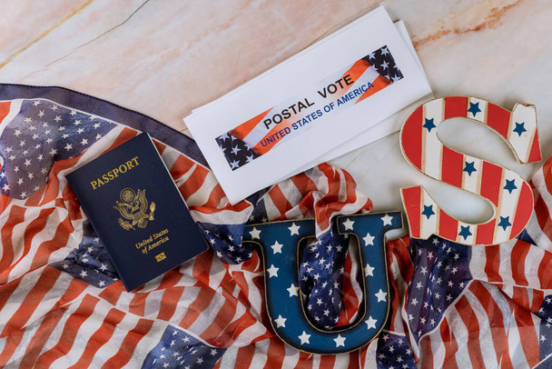 Day of national elections in US postal voting ballot for American passport - Φωτογραφία, εικόνα
