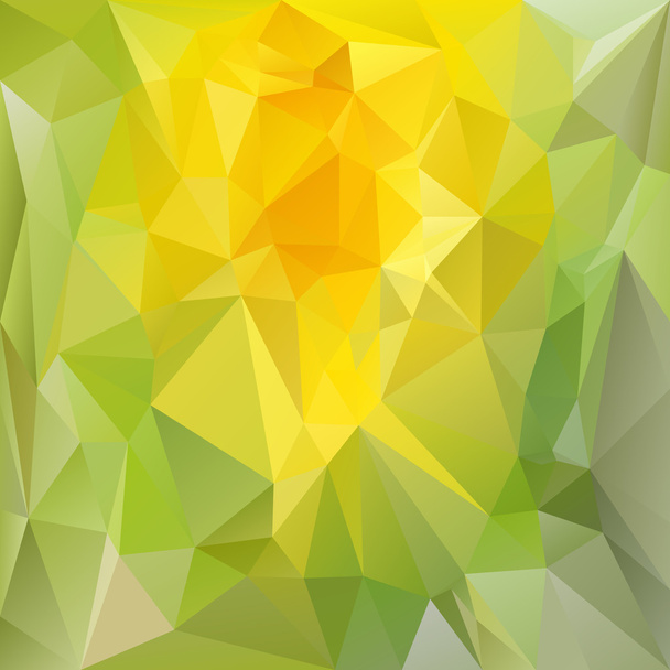 Vector polygonal background - triangular design in spring colors - green, gray, yellow - Vector, Image