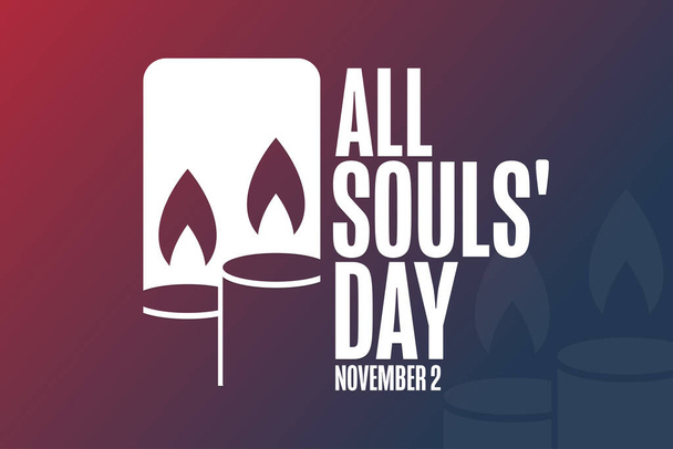 All Souls Day. 2. listopadu. Koncept dovolené. Šablona pro pozadí, nápis, pohlednice, plakát s textem. Vektorová ilustrace EPS10 - Vektor, obrázek