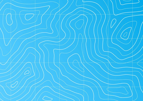 Line contour ocean or sea topographic map. Water territory topography graphic background or contour pattern, marine navigation vector backdrop or map. Sea topographical, weather forecast wallpaper - Vector, Image