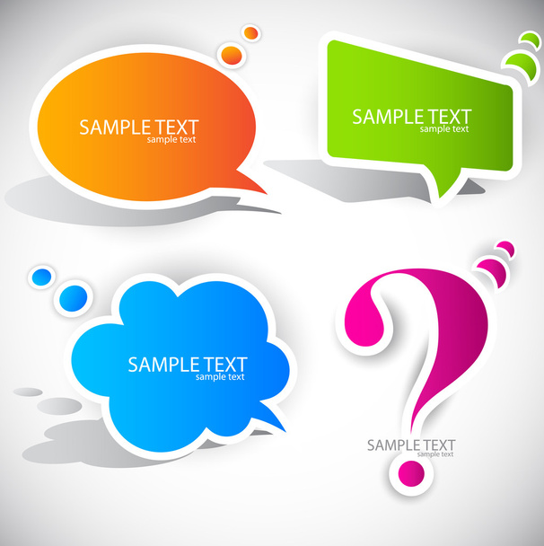 Colorful paper bubble for speech - Vector, Image
