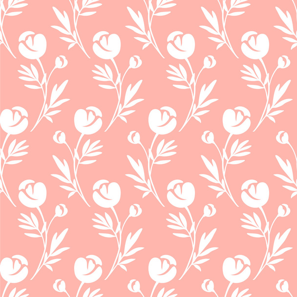 Floral pattern. Pink seamless vector pattern. - Vettoriali, immagini