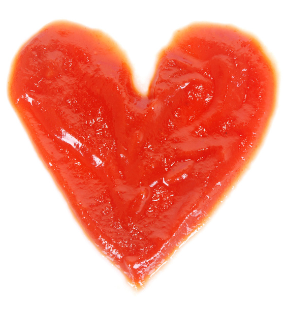 Corazón de ketchup
 - Foto, imagen