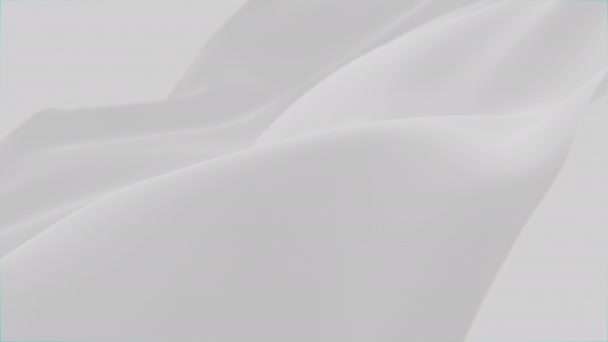 Ternura abstracta fondo de seda blanca tela de onda de lujo tela de color pastel satinado. Salpicadura de agua de onda líquida de leche, textura de fluido ondulado. Material de aleteo. Anuncios 3D animación movimiento diseño fondo de pantalla - Imágenes, Vídeo