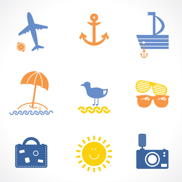 travel icons - Vektor, kép