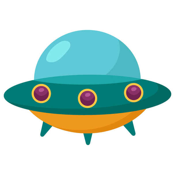 UFO alien cute toy for kid baby children cartoon style illustration - Vector, Image