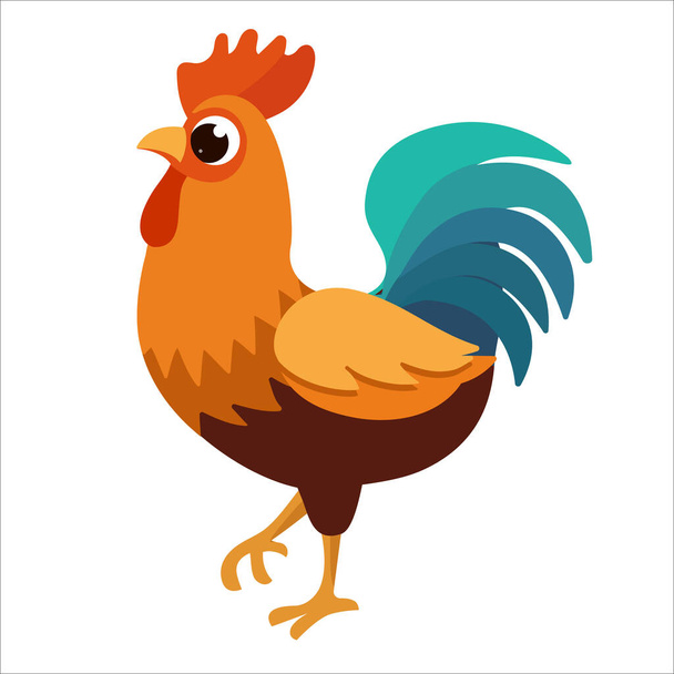 Gallo de aves de corral gallina granja animal aves ilustración - Vector, Imagen