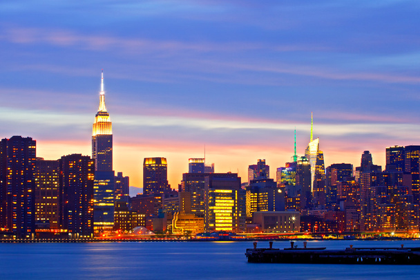 New York City, USA bei Sonnenuntergang - Foto, Bild