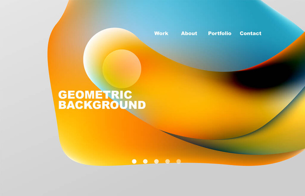 Abstract liquid background for your landing page design. Web page for website or mobile app wallpaper - ベクター画像