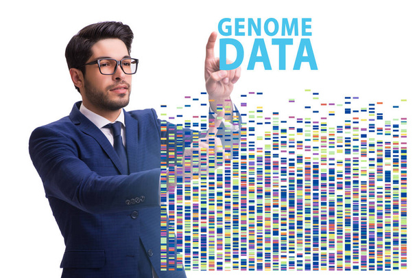 Homme d'affaires dans le concept de données génomiques - Photo, image