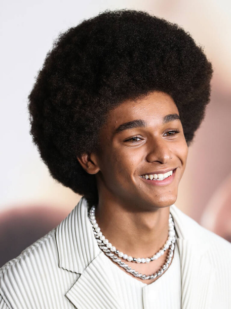 Actor Jaden Michael arrives at the Los Angeles Premiere Of Netflix's 'Colin In Black And White' held at the Academy Museum of Motion Pictures on October 28, 2021 in Los Angeles, California, United States. - Fotografie, Obrázek