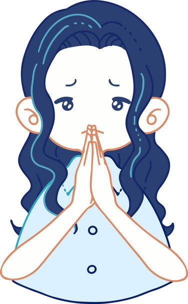 Vector illustration of a person apologizing with hands together - Vector, Image