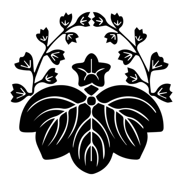 Ιαπωνικό σύμβολο της φατρίας Κάμον Κρεστ. Ιαπωνικό αρχαίο οικογενειακό σύμβολο γραμματοσήμων. - Διάνυσμα, εικόνα