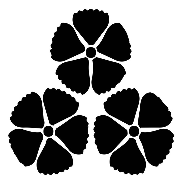 Simbolo dello stemma kamon del clan giapponese. Giapponese antica famiglia francobollo simbolo. - Vettoriali, immagini