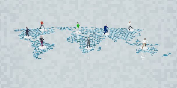 підприємців людей з усього світу та світової карти людей та діяльності соціальних 3D ілюстрацій
 - Фото, зображення