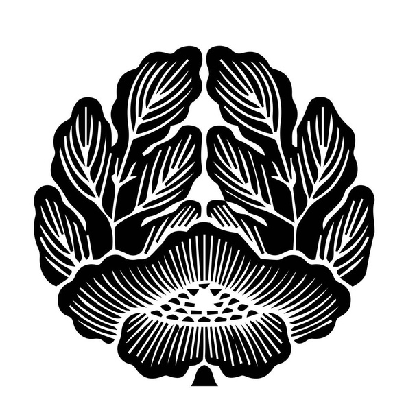 Simbolo dello stemma kamon del clan giapponese. Giapponese antica famiglia francobollo simbolo. - Vettoriali, immagini