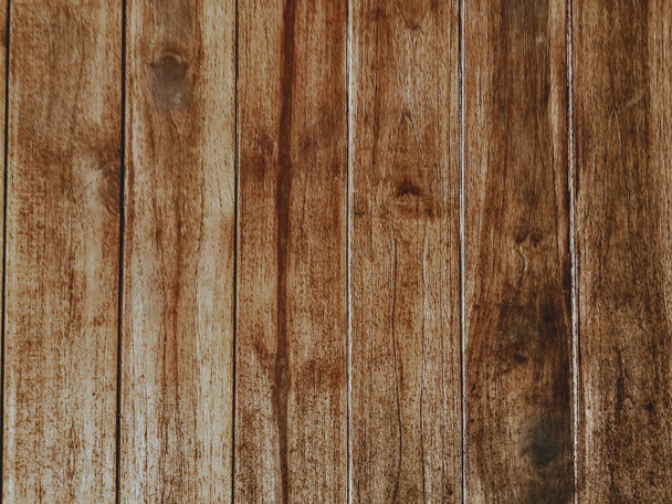 Vista dall'alto, tavolo in legno sfocato marrone scuro sfondo texture design vuoto per testo, Web idea di sfondo o brochure, illustrazione, pubblicizzare prodotto, parete gradiente - Foto, immagini