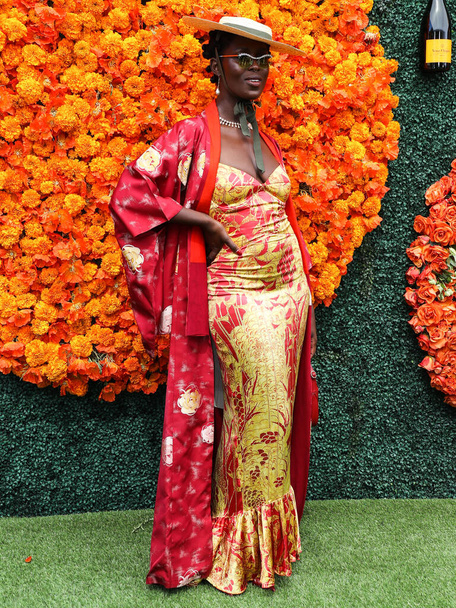 Actress Jodie Turner-Smith arrives at the Veuve Clicquot Polo Classic Los Angeles 2021 held at the Will Rogers State Historic Park on October 2, 2021 in Pacific Palisades, Los Angeles, California, United States.  - Photo, Image