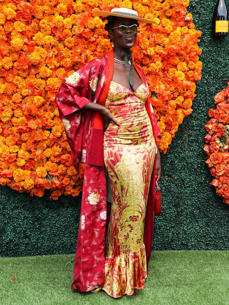 Actress Jodie Turner-Smith arrives at the Veuve Clicquot Polo Classic Los Angeles 2021 held at the Will Rogers State Historic Park on October 2, 2021 in Pacific Palisades, Los Angeles, California, United States. - Photo, Image