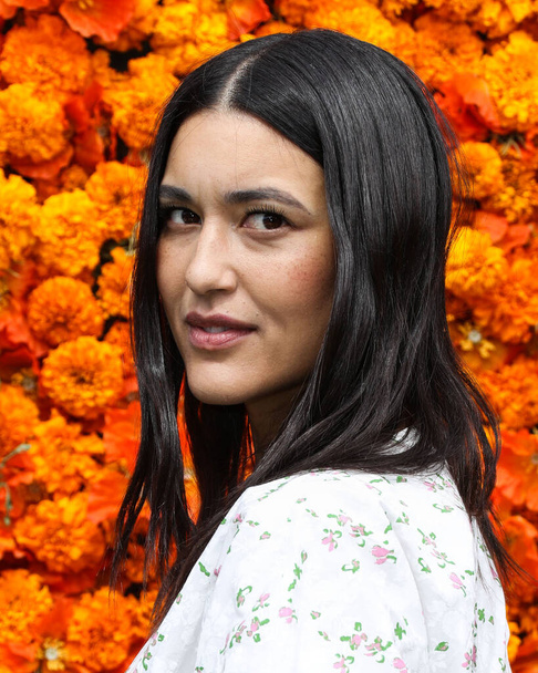 Actress Julia Jones arrives at the Veuve Clicquot Polo Classic Los Angeles 2021 held at the Will Rogers State Historic Park on October 2, 2021 in Pacific Palisades, Los Angeles, California, United States - Photo, image