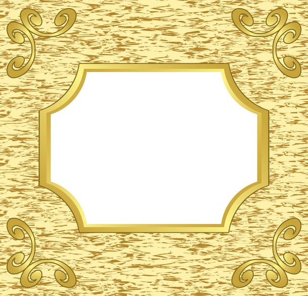 Світла декоративна листівка з золотою рамкою
 - Вектор, зображення