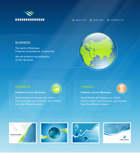 ベクトルのビジネスの web サイトのデザイン要素テンプレート - ベクター画像