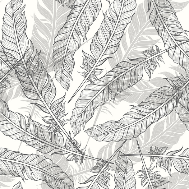 Seamless pattern with feathers - Vektor, obrázek