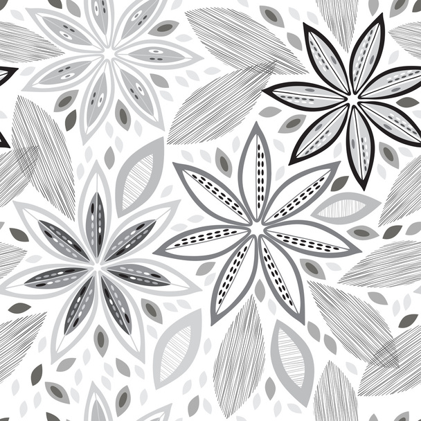 Pattern with abstract flowers - Vector, afbeelding
