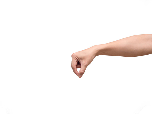 ізольований чоловік рука палець ловити ізольовано, чоловік відсікає палець
 - Фото, зображення