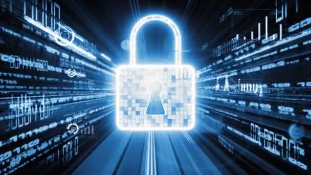 Cyber security and online data protection with tacit secure encryption software Концепція розумного цифрового перетворення та порушення технології, що змінює глобальні тенденції в епоху нової інформації. . - Кадри, відео