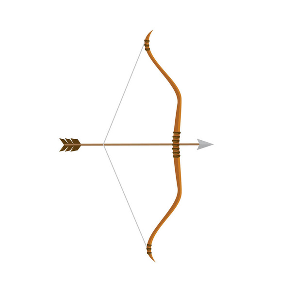 Archer bow isolated on white background. Bow and arrow in flat style. Vector stock - Vektor, kép