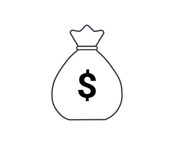 Simple money bag icon. Concept of economy and transfer money and finance. Vector illustration - Vektor, Bild