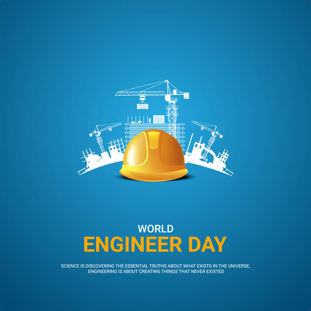 Světový den inženýrů a pracovní den, 5. prosince. 3D ilustrace. - Vektor, obrázek