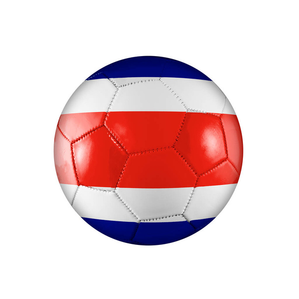 Soccer football ball with the flag of Costa Rica participating in the World Cup on a white background. - Fotografie, Obrázek