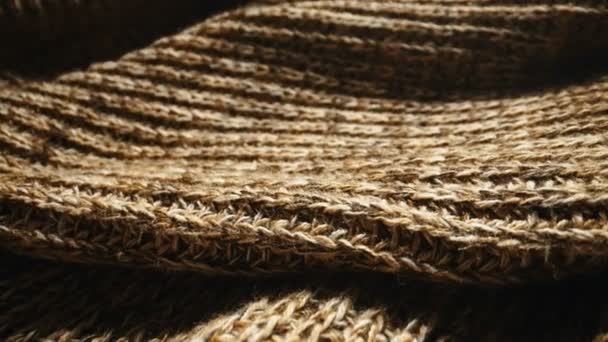 Knitted warm wool sweater. Close-up. - Footage, Video