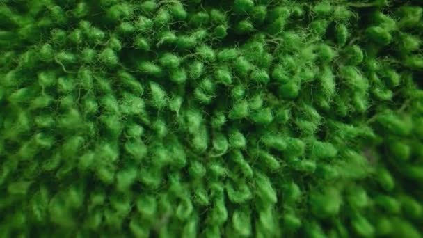 Textura zelené měkké froté ručník textil. - Záběry, video