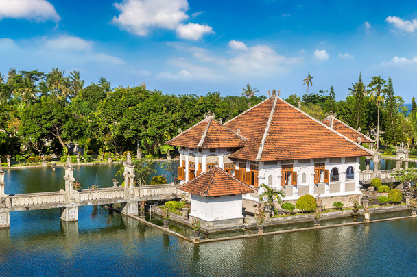 Panoramic view of Karangasem Taman Ujung, Water Palace on Bali, Indonesia in a sunny day - Foto, immagini