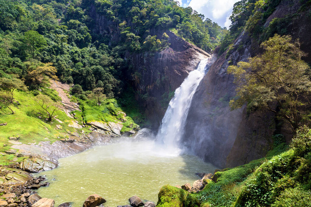 Dunhinda waterfall in a sunny day in Sri Lanka - Fotó, kép