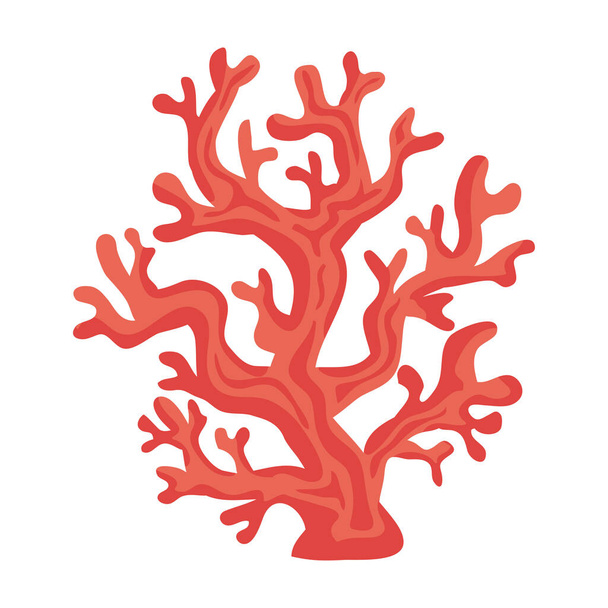 red coral reef sealife icon - Vector, Imagen