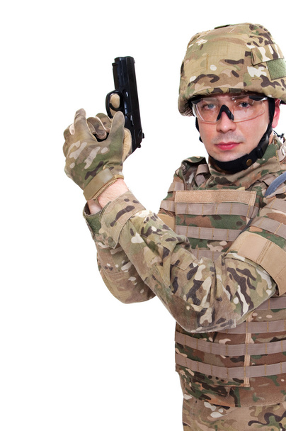 Modern soldier with rifle - Фото, зображення