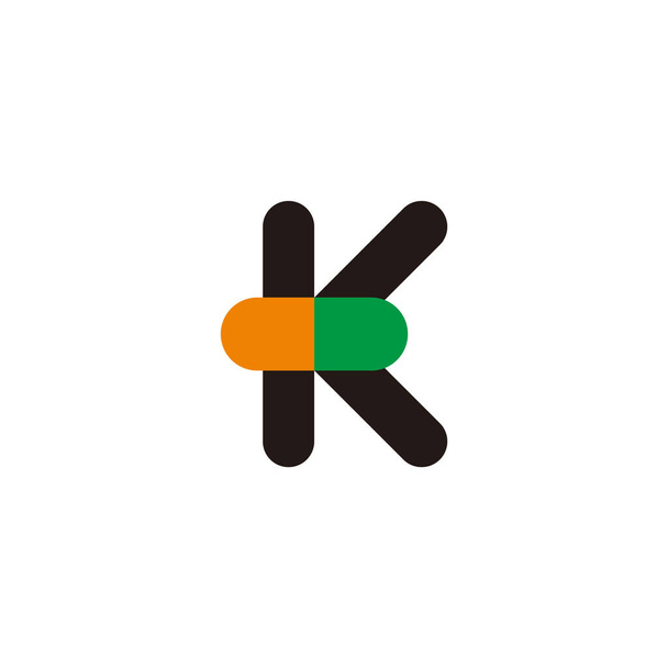 letter k colorful pill capsule medicine logo vector  - Vector, Image