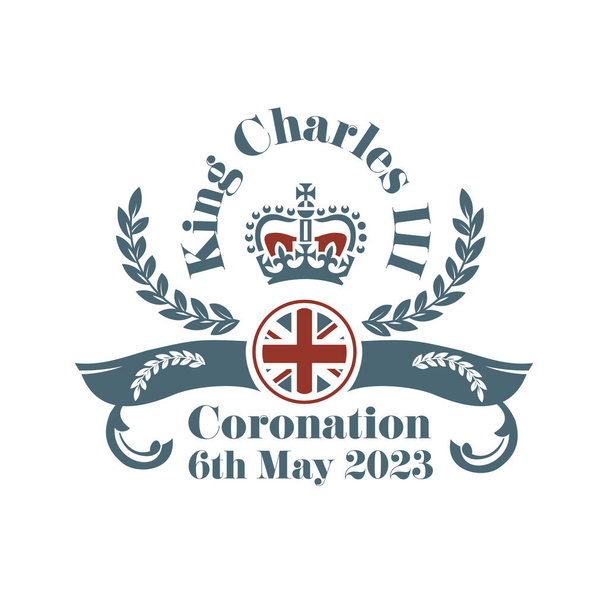 SWINDON, Reino Unido - 11 de outubro de 2022, Rei Carlos III Coroação - 6 de maio de 2023 - Vetor, Imagem