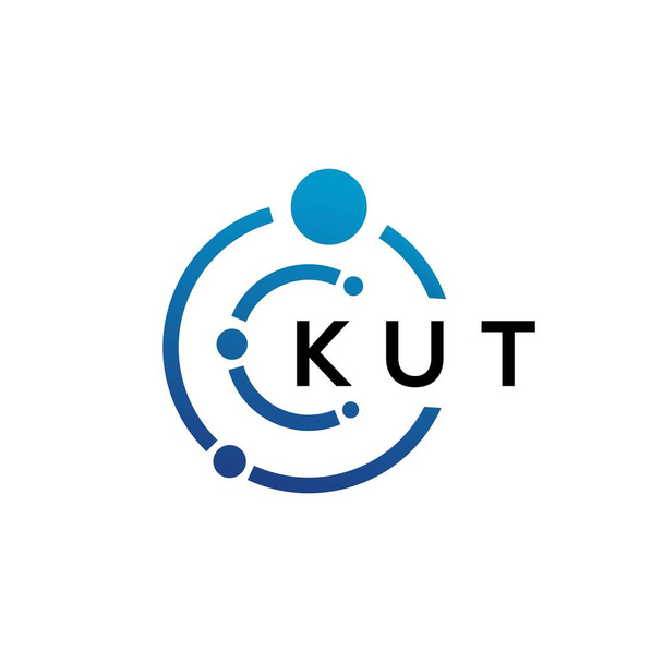 Σχεδιασμός λογότυπου τεχνολογίας γράμματος KUT σε λευκό φόντο. Δημιουργικά αρχικά KUT επιστολή έννοια λογότυπο IT. Σχεδιασμός γραμμάτων KUT. - Διάνυσμα, εικόνα