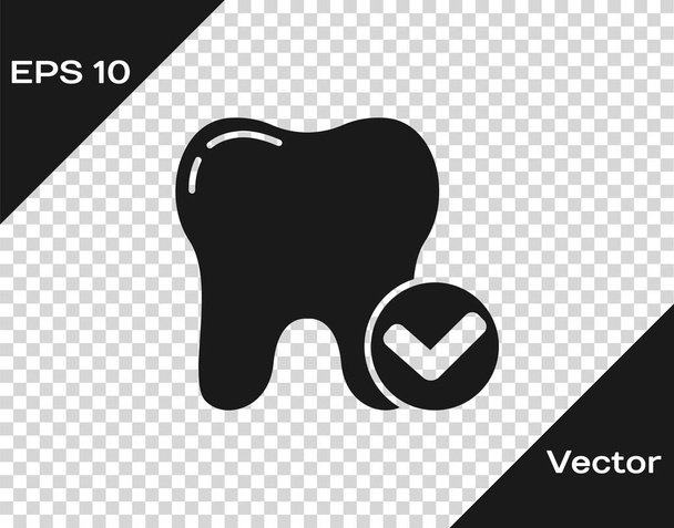 Černá Bělení zubů koncept ikona izolované na průhledném pozadí. Zubní symbol pro zubní kliniku nebo zubní ordinaci. Vektor. - Vektor, obrázek